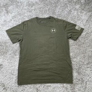 Under Armour Shirt Mens Medium Green Freedom Flag Betsy Ross USA Graphic Tee